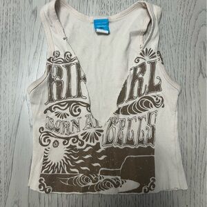 Rip Curl Graphic Tank Top in Cream and Brown